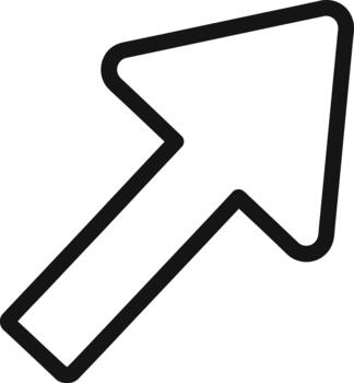 Diagonal arrow pointing up and right, indicating direction, navigation, or progress in design vector