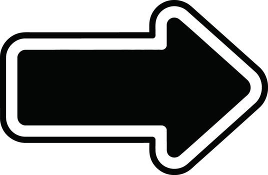 Simple black arrow pointing to the right, perfect for indicating direction or navigation in designs and presentations. vector