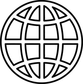 The globe icon is a symbol of international network and communication. vector