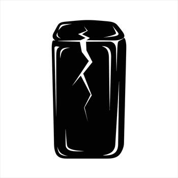 Abstract Glacial Rupture A Shattered Black Can Silhouette with Sharp Jagged Lines vector