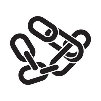 Interconnected black chain links symbolizing connection and strength vector
