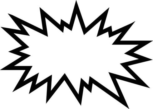 Comic burst shape with jagged outline in cartoon style for dynamic text effects. vector