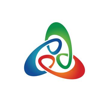 Abstract curve connection logo template three vector