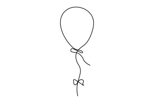 Modern minimalist balloon outline drawn in one continuous flowing line on white background vector