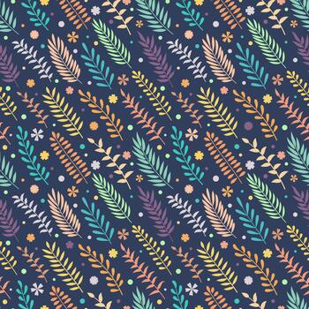 Seamless pattern with leaves. Natural background. Can be used in fabric design for making clothes, accessories, creating decorative paper, wrapping, wallpaper, etc vector