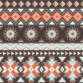 Tribal striped seamless pattern. Aztec geometric background. Can be used in textile design, web design for making of clothes, accessories, decorative paper, wrapping, backpacks, etc vector
