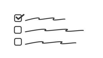 4K doodle-style checklist animation with hand-drawn lines, sketchy ticks and playful motion. Fun, simple checklist template for videos, presentations, tutorials, apps and overlay use video