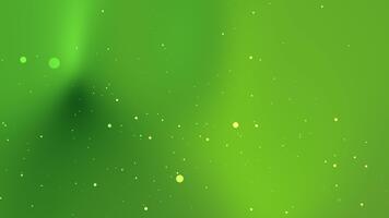 abstrakt grön bakgrund med flytande lysande partiklar och subtil ljus effekter, en vibrerande och dynamisk bakgrund video
