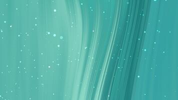 sereno resumen antecedentes con fluido turquesa olas y reluciente partículas, creando un mágico y fluido visual efecto video