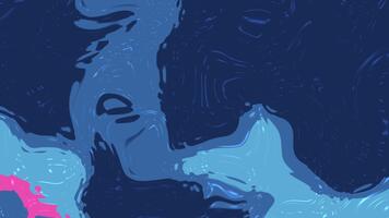 abstrakt virvlande digital målning i nyanser av blå med tips av rosa, skapande en vätska och dynamisk visuell effekt video