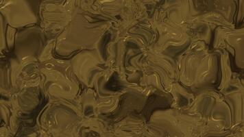 fängslande abstrakt bakgrund terar en rik gyllene textur med organisk flytande vågor och vätska krusningar, skapande en lyxig och dynamisk visuell effekt video