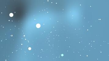 abstrakt rörelse bakgrund med mjuk flytande vit bokeh partiklar på en lugn och Häftigt blå lutning bakgrund video