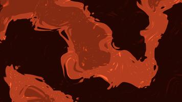 lucido viscoso fluido nel movimento con un' buio fondale per grafico disegno, con vorticoso astratto forme nel caldo rosso e Marrone toni video