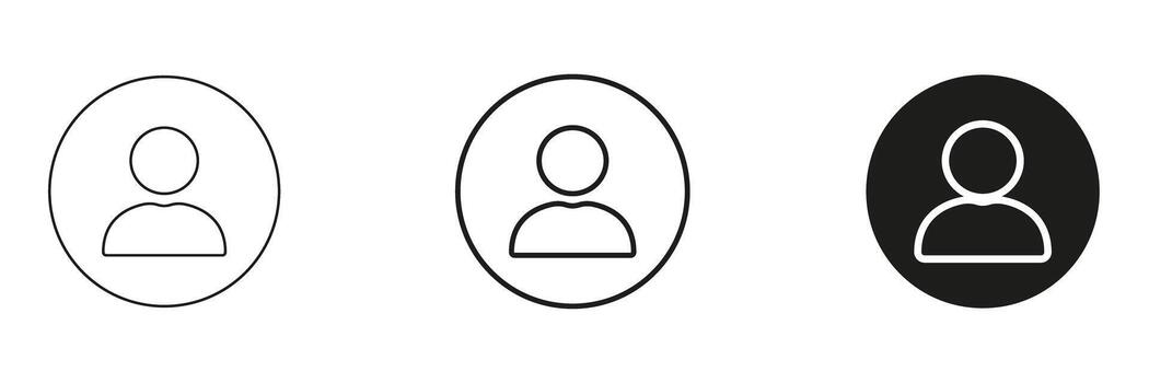User Profile Avatar Line And Solid Icon Set. User Identification, Account Management, And Personal Profile Outline And Silhouette Symbol Collection. Isolated Illustration vector
