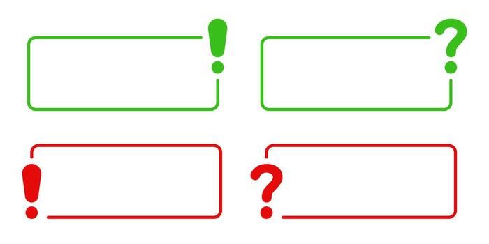 Exclamation And Question Mark Frame Border Set. Communication, Inquiry, And Alert Symbol Collection. Dialogue And Messaging Interface Design. Isolated Illustration vector