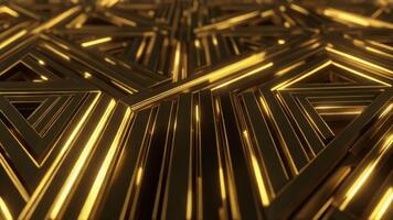 futuristische gouden meetkundig netwerk abstract animatie lus. video