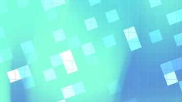 tech bakgrund med flytande digital block och modern mintblå lutning. excellent för ui ux, webbplatser, och appar. video