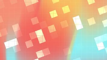 neon blå röd lutning tech bakgrund med lysande block och digital rutnät. perfekt för ui, rörelse design, börja varumärke, och produkt befordran. video
