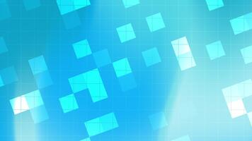 Futuristic tech background with glowing grid and floating digital blocks in blue tones. Perfect for UI design, presentation, and digital advertising. video