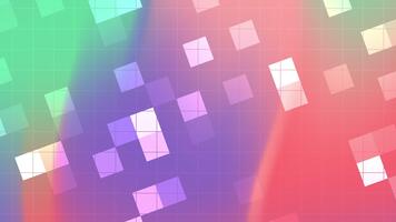brilhante tecnologia fundo com suave vermelho roxo gradiente e transparente digital blocos em uma grade. ótimo para ai, dados tecnologia, e ui apresentação. video