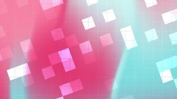 rosa-turquesa futurista tecnologia sobreposição com suave curvas e flutuando blocos para na moda formulários. video