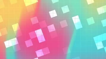 Neon pastel tech grid with floating soft pixel blocks. Perfect for digital youth campaigns and creative interface visuals. video