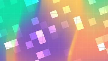en levande trogen lutning parade med geometrisk flytande tech block. idealisk för programvara presentation, börja tonhöjd, och ui hjälte banderoller. video