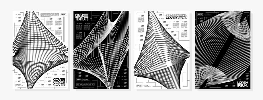 Dynamic structure grid line abstract cover bundle vector