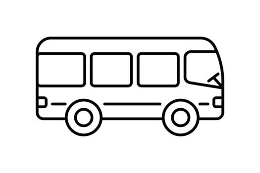 Bus icon black outline for web site Computer and mobile app. representing public transportation. vector