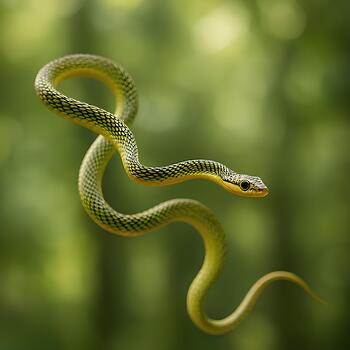 a snake falling from a tree photo