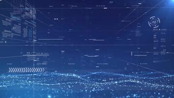 futurista digital dados rede hud tela ciclo fundo video