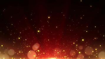 eldig röd och guld partikel uppstigning abstrakt bakgrund video