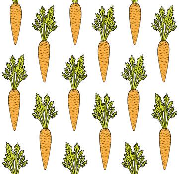 Seamless pattern of hand drawn doodle sketch carrot isolated on white background vector