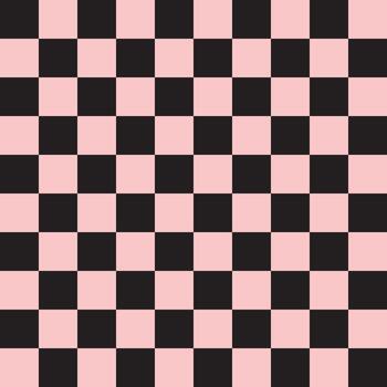 Seamless pattern of pink checkered chess board texture isolated on black background vector