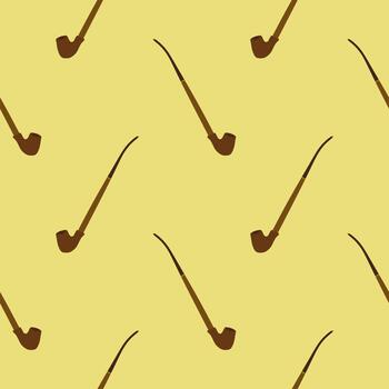 Smoking pipe seamless pattern. Seamless pattern with smoking tube. Stylized smoking pipe pattern, vector