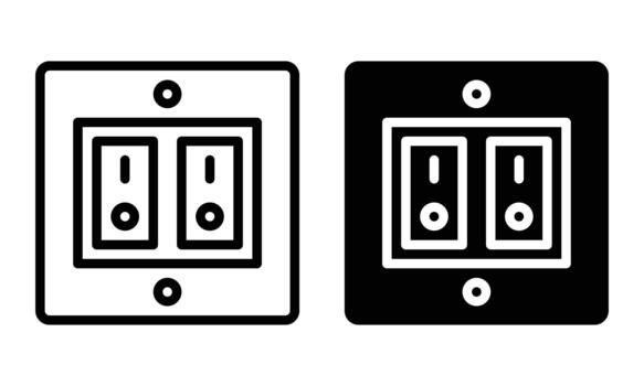 Light Switch Icon with Outline and Glyph Style vector