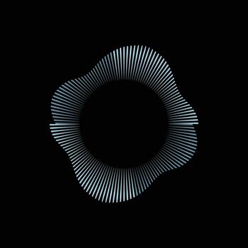 un circular diseño con líneas en un negro antecedentes vector