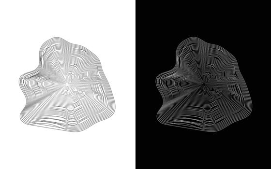 Two different images of a wave pattern vector