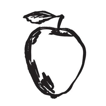 Detailed sketch of apple with culinary and rustic elements for cookbooks vector