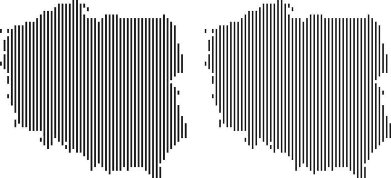 Polonia vertical línea forma infografía mapa sólo vertical línea modelo en geografía Mira vector