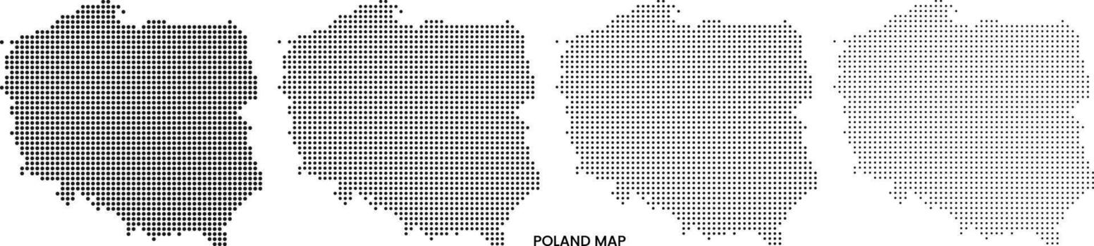 Mega set of Poland map in dotted pattern infographic view vector