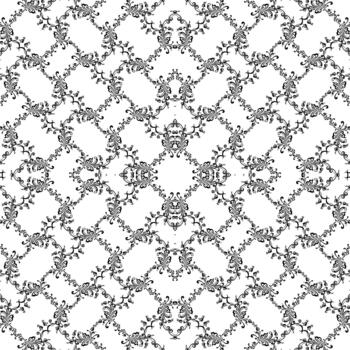 Floral Motifs Pattern, can use for Decoration, Wallpaper, Tile, Carpet, Fashion, Fabric, Wrapping Print or Graphic Design Element. Black White and Flat Style vector