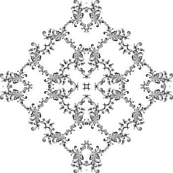 Floral Motifs Pattern, can use for Wallpaper, Decoration, Tile, Carpet, Fashion, Fabric, Wrapping Print or Graphic Design Element. BW Style and Color Editable vector