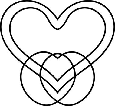 Interlocking Hearts Symbolizing Love Connection and Union of Two Souls vector