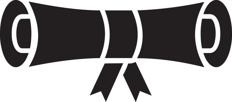 Rolled certificate or diploma scroll with ribbon icon symbol vector