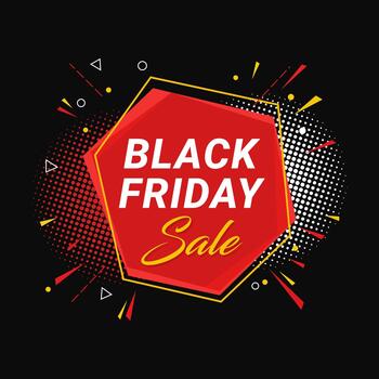 rojo hexágono con negro viernes rebaja texto y resumen geométrico formas vector