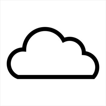 Simple cloud outline icon for weather data storage or design element vector