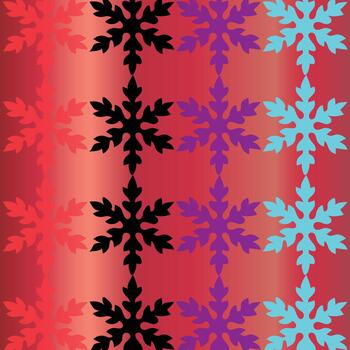 Colorful snowflake pattern on a metallic gradient background vector