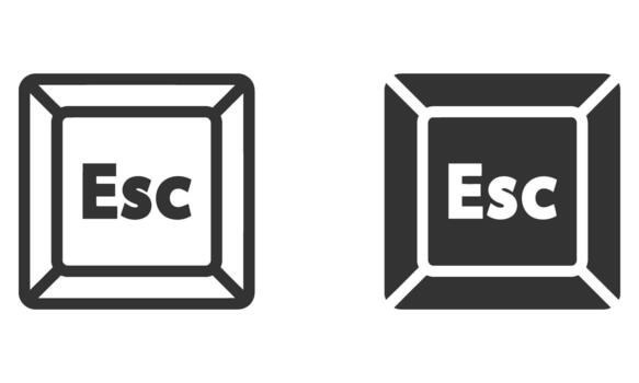 an esc key icons in black and white perfect for representing computer keyboards technology and digital interface concepts vector