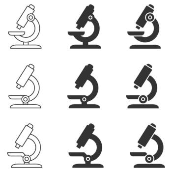Microscope icon set simple design vector